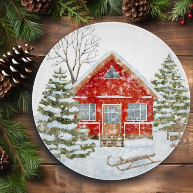 Vinterlandskap Rödt hus  (Skapare uppladdad)