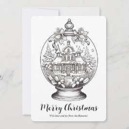 Vinterlandskap Snöglob Jul Konst Färgning Julkort