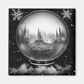 Vinterlandskap Snöglob Magnet