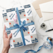 Vinterlandskap Snowy Forest Måne jul