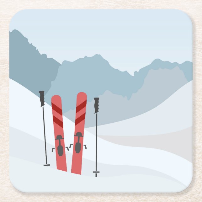 Vinterlandskap Underlägg Papper Kvadrat (Framsidan)