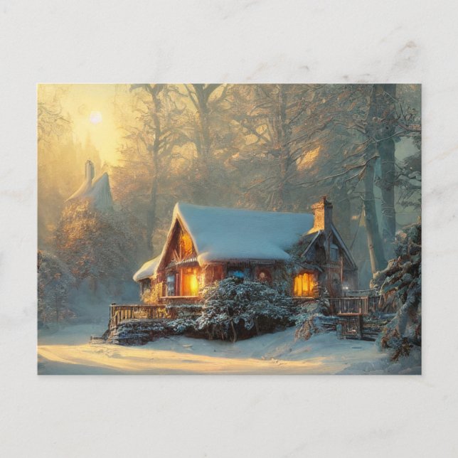 Vinterlandskap vykort (Framsida)