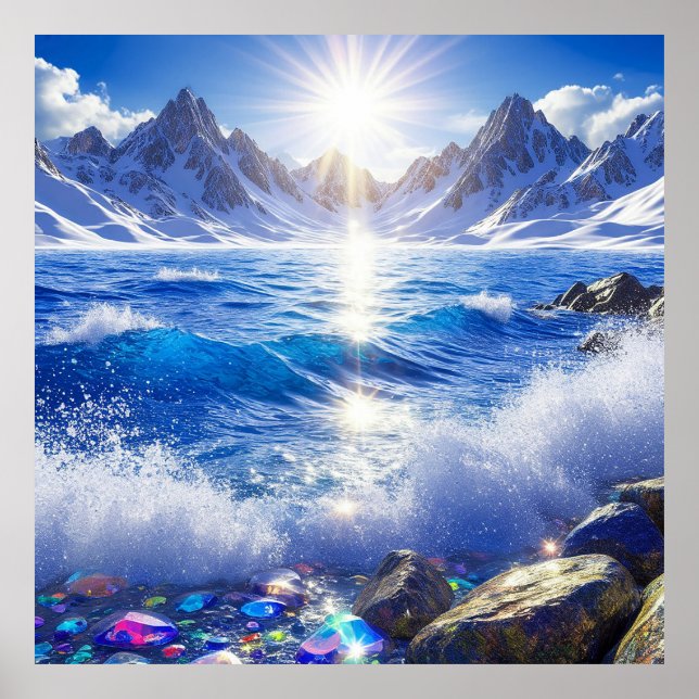 Vinterlandskapet vid Vinkara havet Poster (Framsidan)