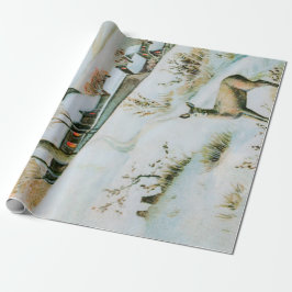 Vinterlandskapet vintage snö med hjort presentpapper
