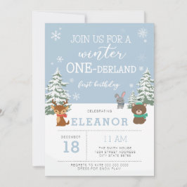 Vinterlandsövning 1:a födelsedag djur inbjudningar