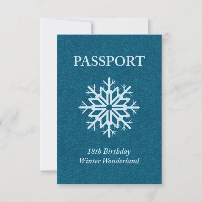 Vinterlandspass 18:e födelsedag inbjudningar (Framsida)