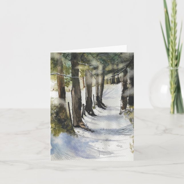 Vinterlansvattenfärg Kort (Framsida)