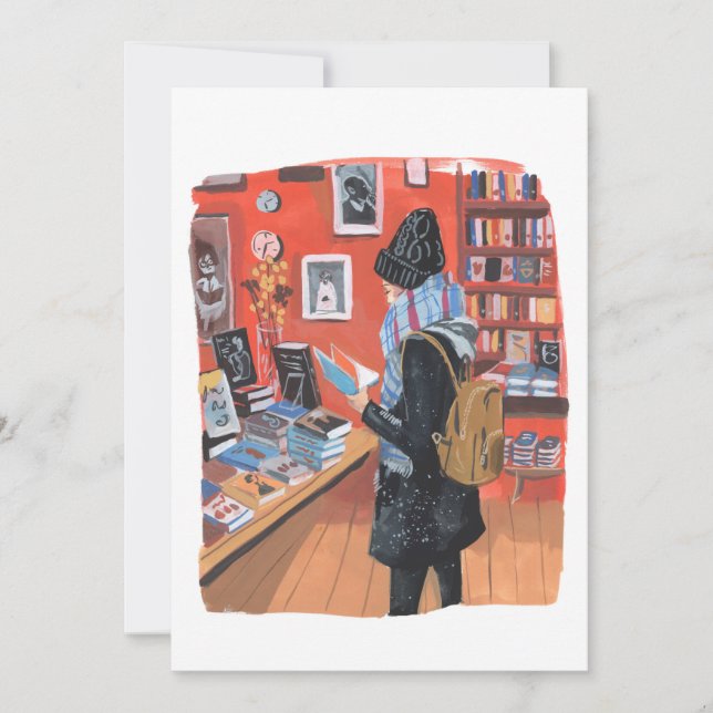 Vinterläsning i NYC Bookstore Inbjudningar (Framsida)