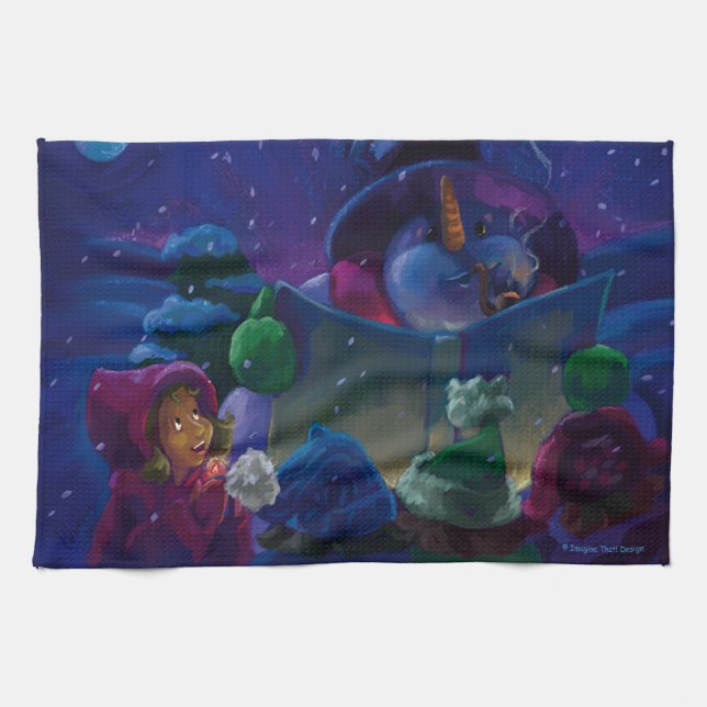 vinterläsning kökshandduk (Horisontell)