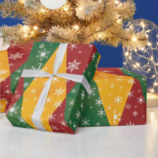 Vinterledighet Diamant Snöflinga Julmönster Presentpapper