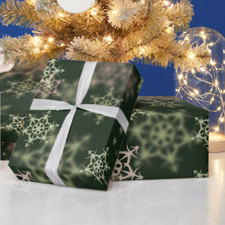 Vinterledighet Gröna Snöflingor Jul Presentpapper