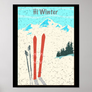 Vinterledighet jul skidor X-mas skidåkning skidåka Poster