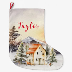 Vinterledighet Julstuga Stor Julstrumpa
