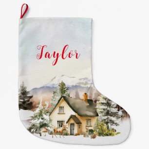 Vinterledighet Julstuga Stor Julstrumpa