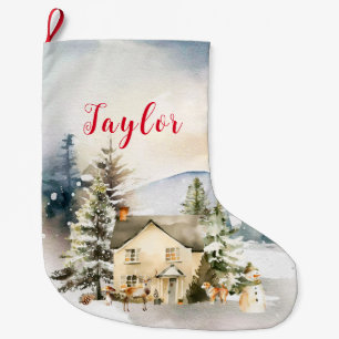 Vinterledighet Julstuga Stor Julstrumpa