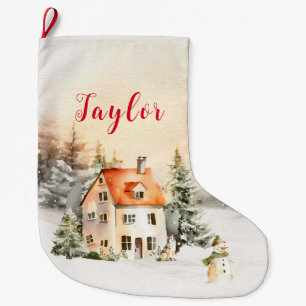 Vinterledighet Julstuga Stor Julstrumpa