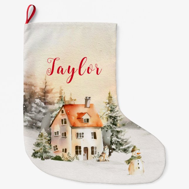 Vinterledighet Julstuga Stor Julstrumpa (Framsidan)