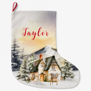 Vinterledighet Julstuga Stor Julstrumpa