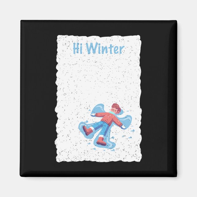Vinterledighet Ski Jul Ski X-mas Skidåkning Skie Magnet (Framsidan)