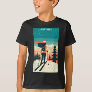 Vinterledighet Ski Jul X-mas Skidåkning Skidåkare T Shirt