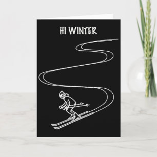 Vinterledighet Skidlinje Konst Jul X-mas Skidåknin Kort