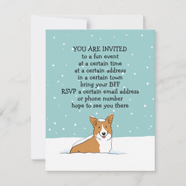 Vinterledigt Corgi-fest Tillkännagivanden (Framsida)
