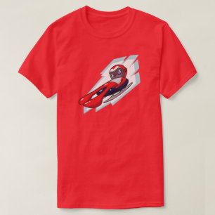 Vinterlekar Luge Animestilillustrationen Tee