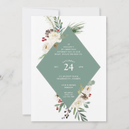 Vinterlig julfestlig julfest inbjudningar