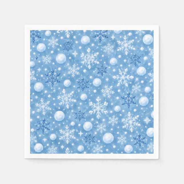 Vinterlig snö pappersservett (Framsidan)
