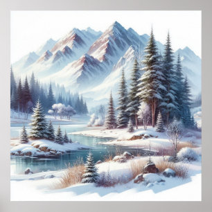 Vinterliggande bild Poster