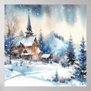 Vinterliggande bild Poster