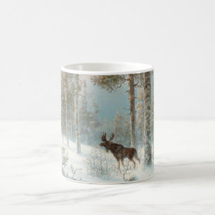 Vinterliggande med älg kaffemugg