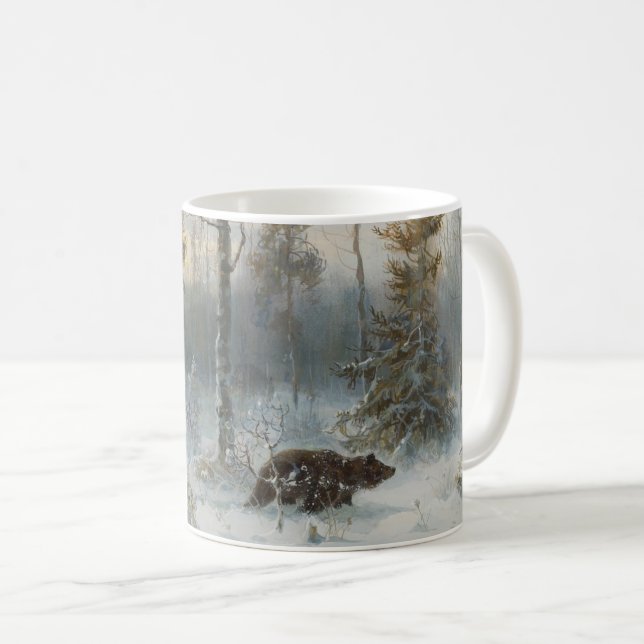 Vinterliggande med brunbjörn kaffemugg (Framsida höger)