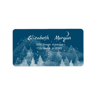 Vinterliggande Snö Adressetikett