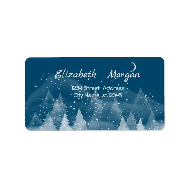Vinterliggande Snö Adressetikett (Framsidan)