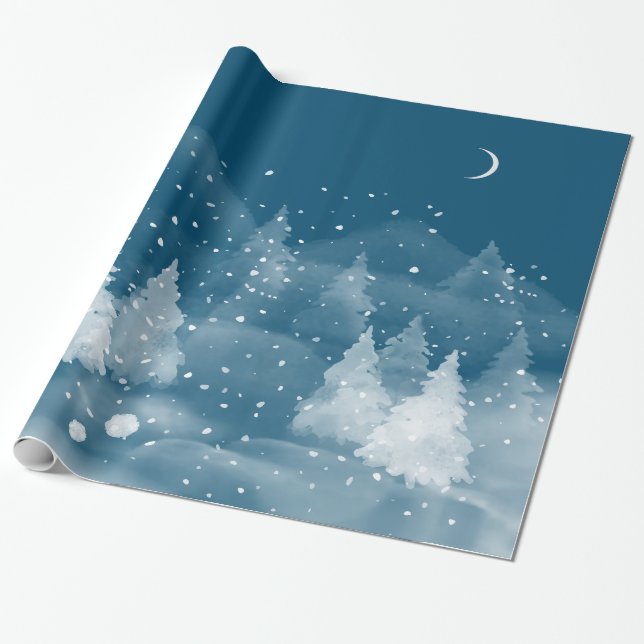Vinterliggande Snö Presentpapper (Utrullad)