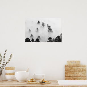 Vinterliggande, svart och vit fotografi poster