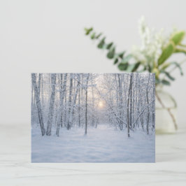 Vinterljus i tyst björkskog tilläggskort