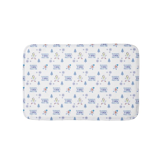 Vinterlöpning - Snögubbe Julgran Badrumsmatta (Framsidan)