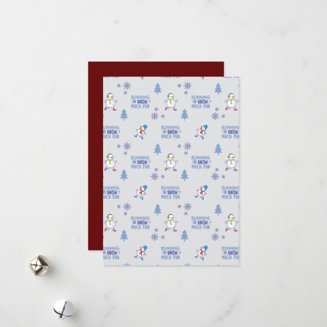 Vinterlöpning - Snömannen Julgran Julkort (Fram/Back In Situ)