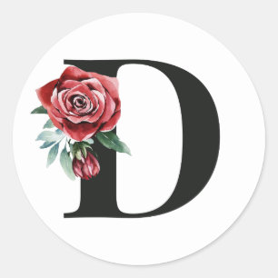 Vinterlov initialer dekalbokstav D Runt Klistermärke