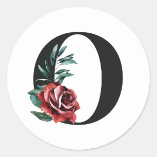 Vinterlov initialer dekalbokstav O Runt Klistermärke