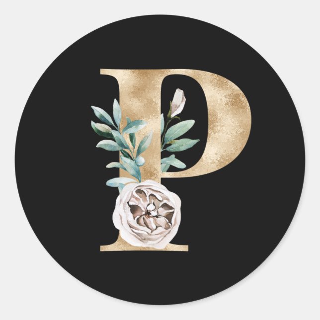 Vinterlov initialer dekalbokstav P Runt Klistermärke (Framsida)