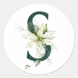 Vinterlov MONOGRAM vit julpoäng  Runt Klistermärke