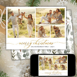 Vinterlövskript 4 Photo Collage jul Julkort