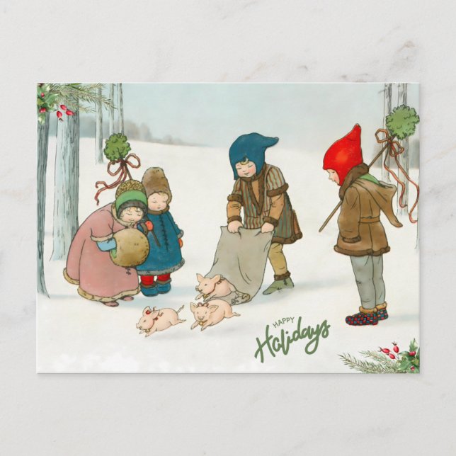 Vinterlyckan, Vintage Vykort (Framsida)