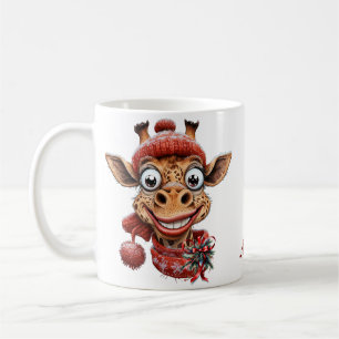Vintermagi med en söt tecknad giraffe kaffemugg