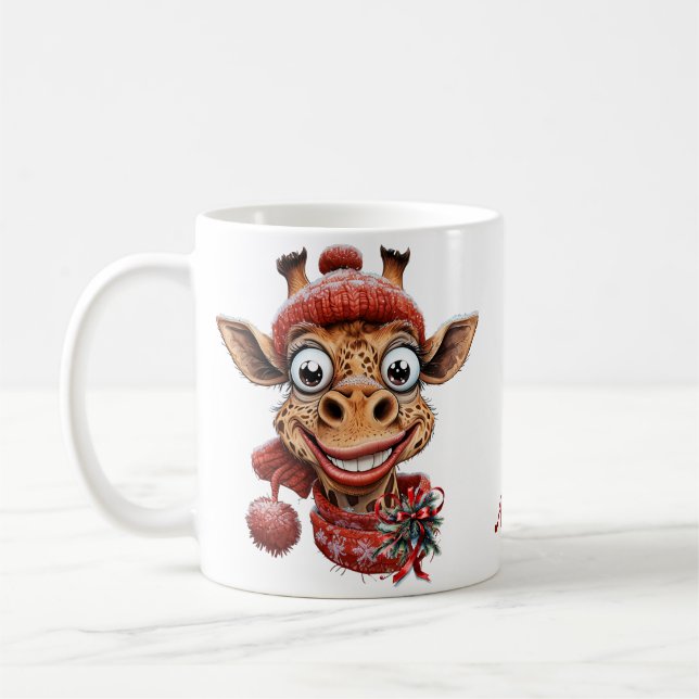 Vintermagi med en söt tecknad giraffe kaffemugg (Vänster)