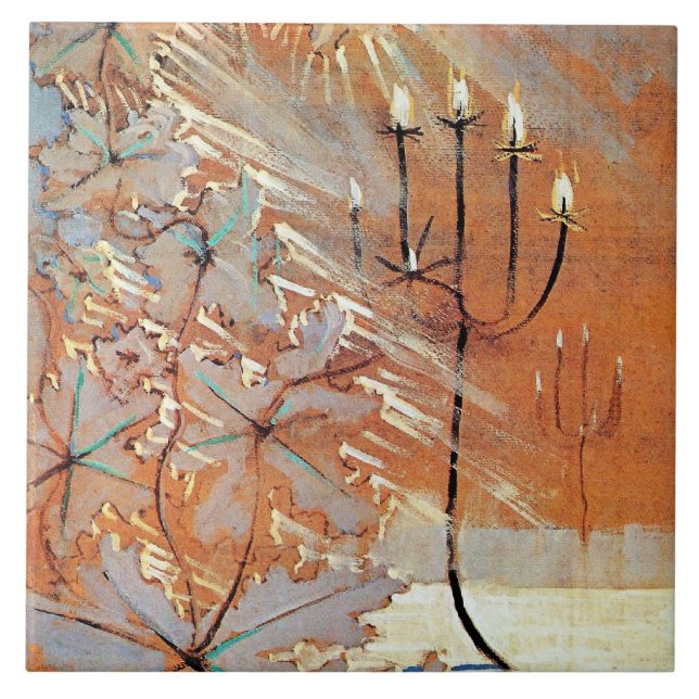 Vintermålning (V) av berömd Kakelplatta (Framsidan)