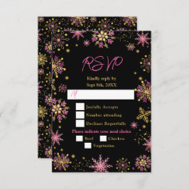 Vintermålsval för guld och Rosa Snöflingor OSA Kort